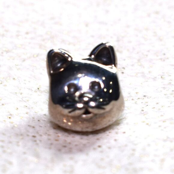 Pandora Curious Cat Sterling Silver Charm Retired Kitty Cat Bead - Picture 7 of 8
